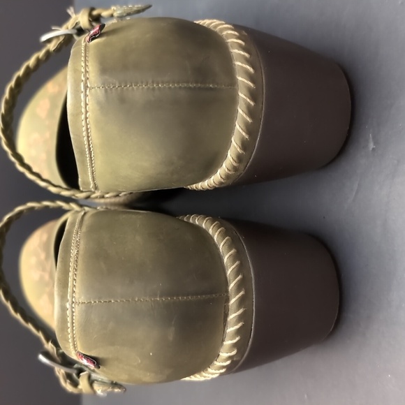 Ecco Green Leather Mary Jane Sussex Clog Woman's Shoes,Size 36. - Picture 9 of 15